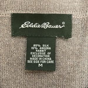 Eddie Bauer Henley Sweater Silk Angora